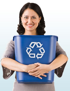 Picture of woman promoting recycling